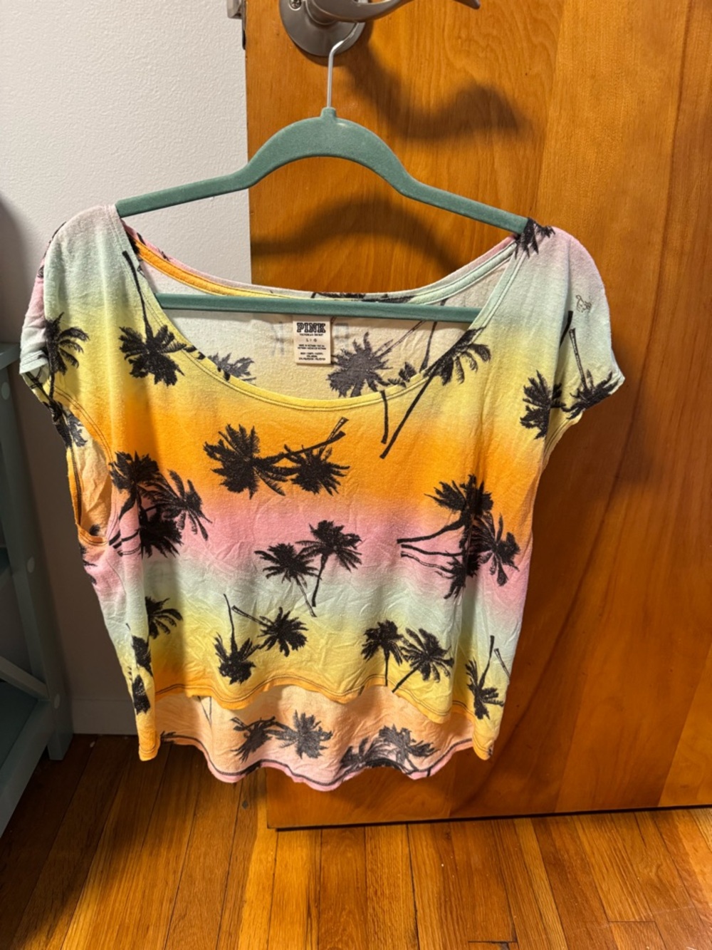 PINK Victoria’s Secret Watercolor Palm Tree Top